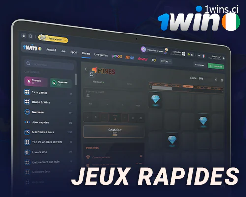 Jeux instantanés sur le casino en ligne 1Win