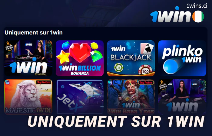 Jeux de casino exclusifs sur le site de 1Win