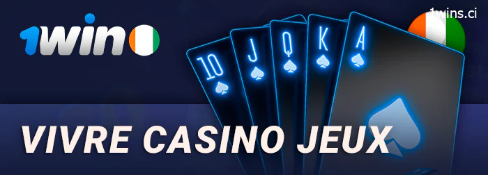 Section des jeux en direct sur le casino en ligne 1Win CI