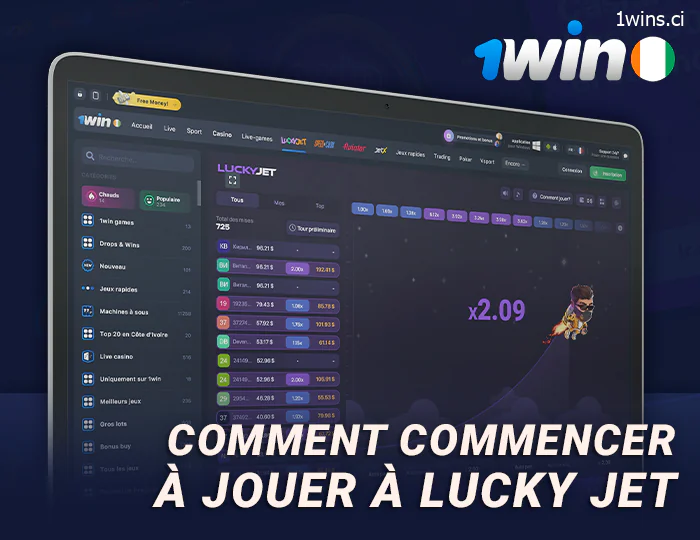 Commencer à jouer à Lucky Jet sur 1Win - Instructions