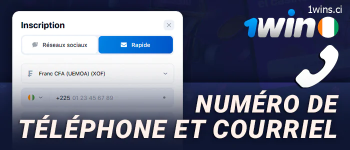 Inscription par numéro de téléphone dans 1Win CI