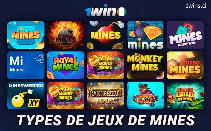 Jeux de mines disponibles sur 1Win