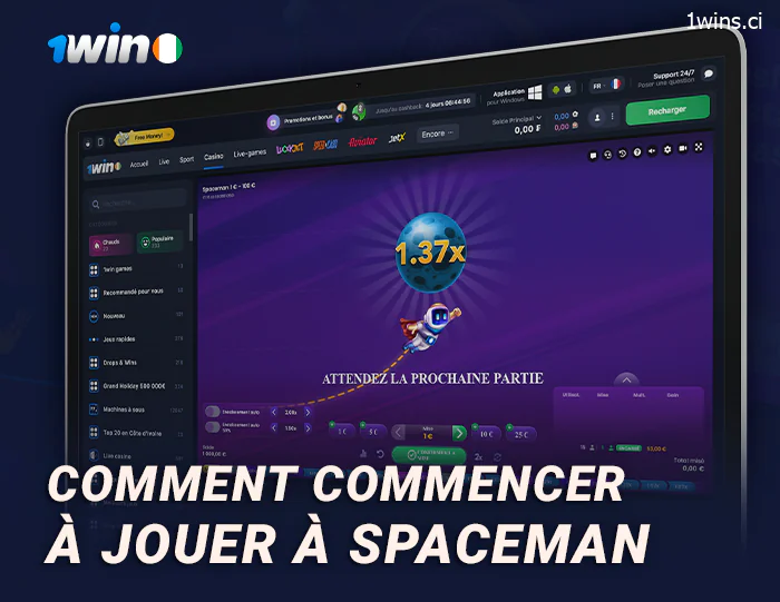 Commencer à jouer à Spaceman en ligne sur 1Win