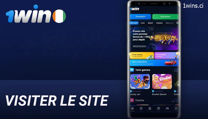 Visitez la page d'accueil de 1Win pour Android